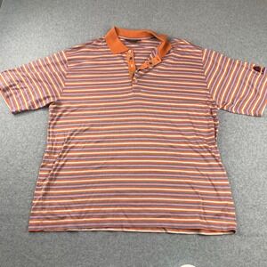 Bobby Jones Polo Shirt XL Orange Striped Palmilla Golf Embroidered Short Slv